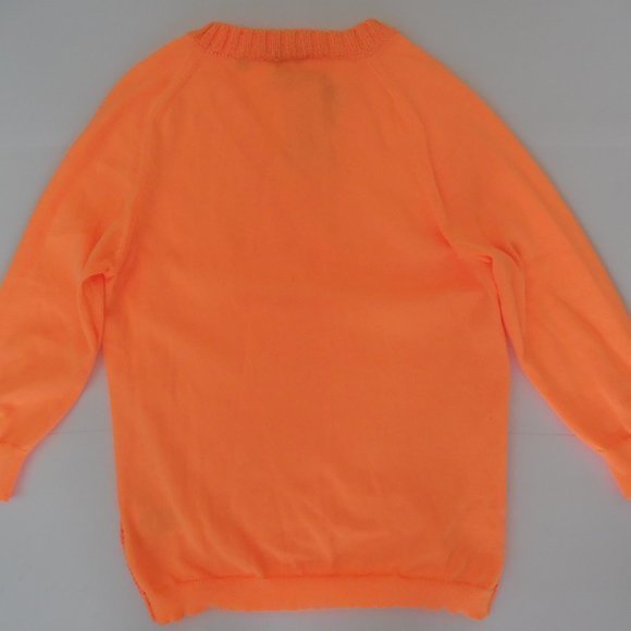 NWT Ted Baker Lills Mix Gauge‎ Bright Neon Orange Sweater Casual V-Neck Pullover - Picture 7 of 7